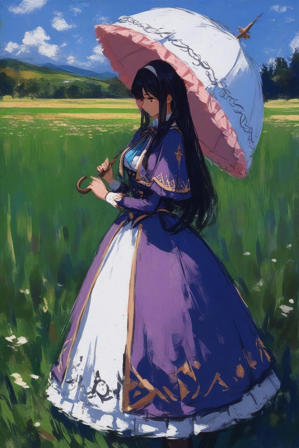 日傘をさす少女