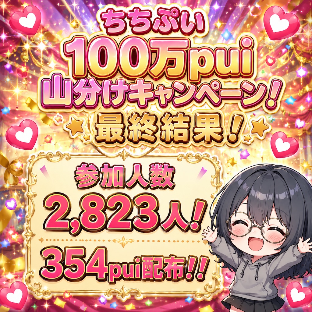 ちちぷい100万pui山分けキャンペーン最終結果！！