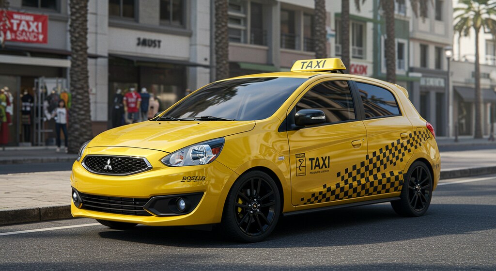 三菱ミラージュイエロータクシー