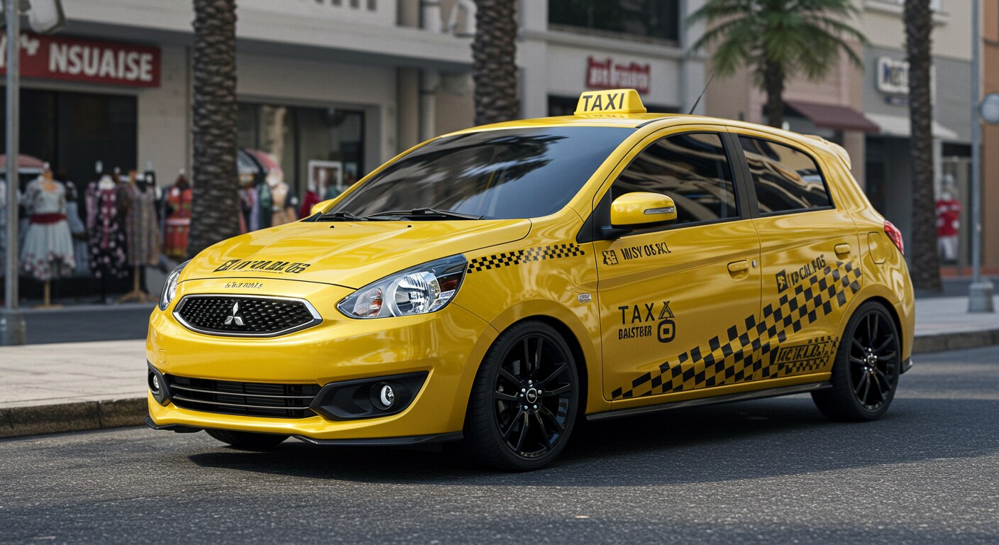 三菱ミラージュイエロータクシー | の人気AIイラスト・グラビア