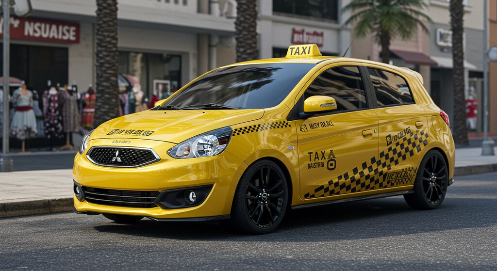 三菱ミラージュイエロータクシー