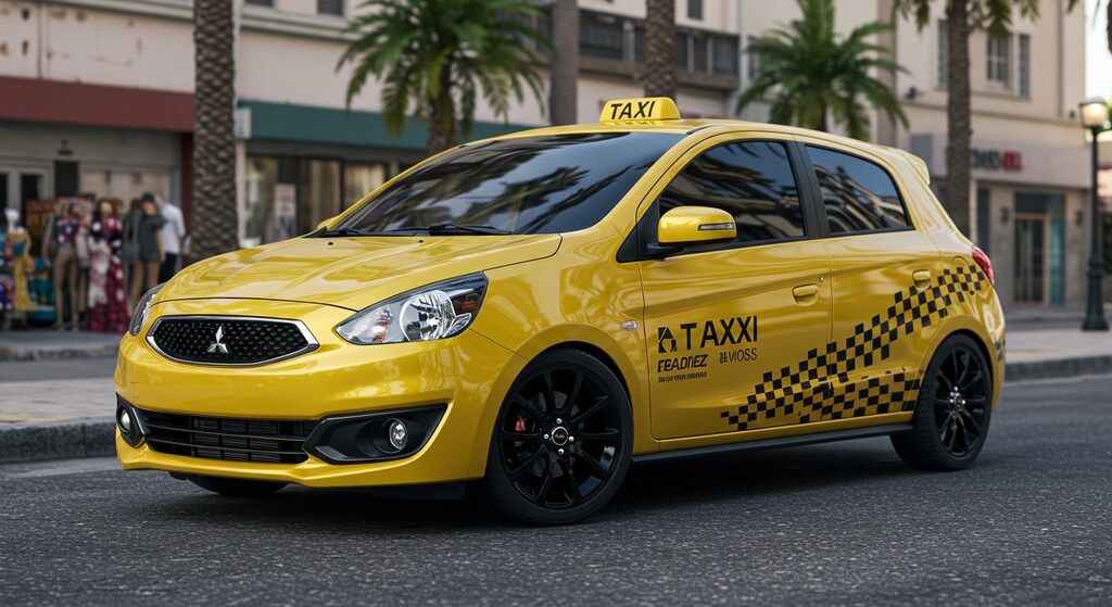 三菱ミラージュイエロータクシー