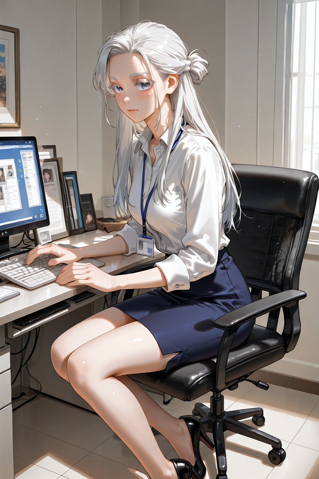 美人事務員な銀髪さん