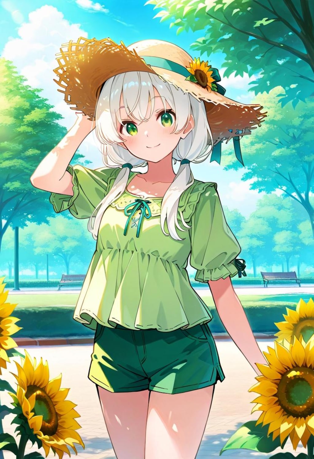 ひまわり公園、散歩中