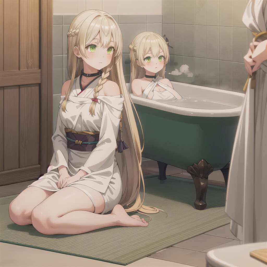 金髪ロングでお風呂の少女１１