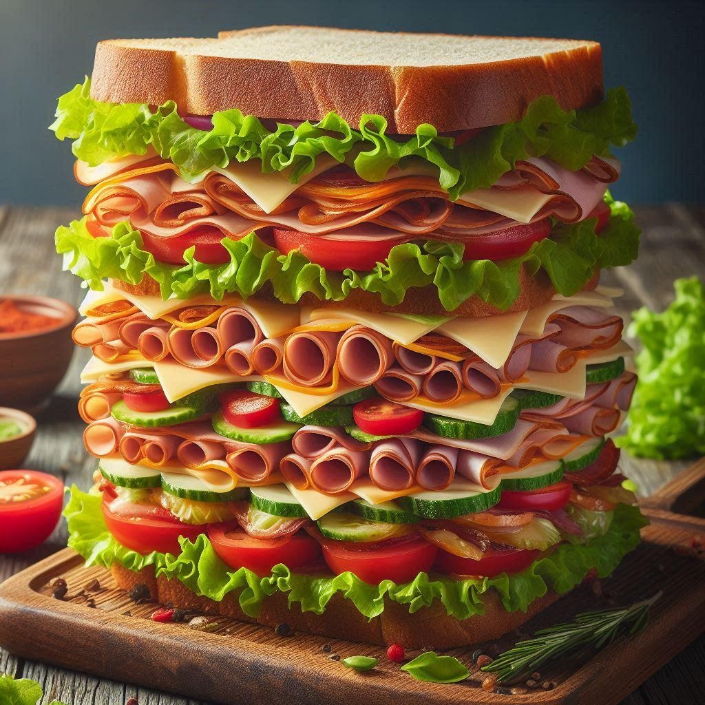 分厚いサンドウィッチ