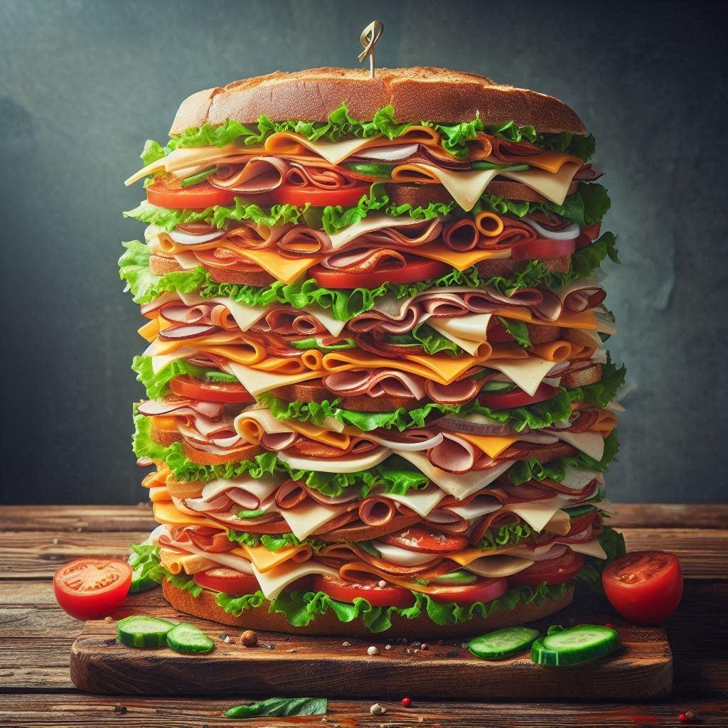 分厚いサンドウィッチ