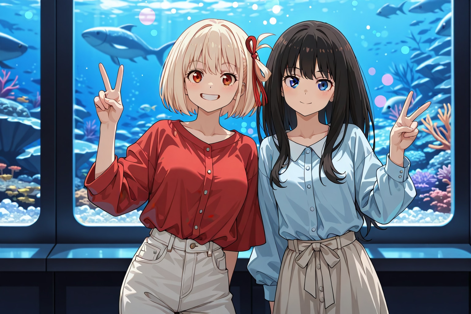 千束とたきなではっぴーピース✌️ | の人気AIイラスト・グラビア