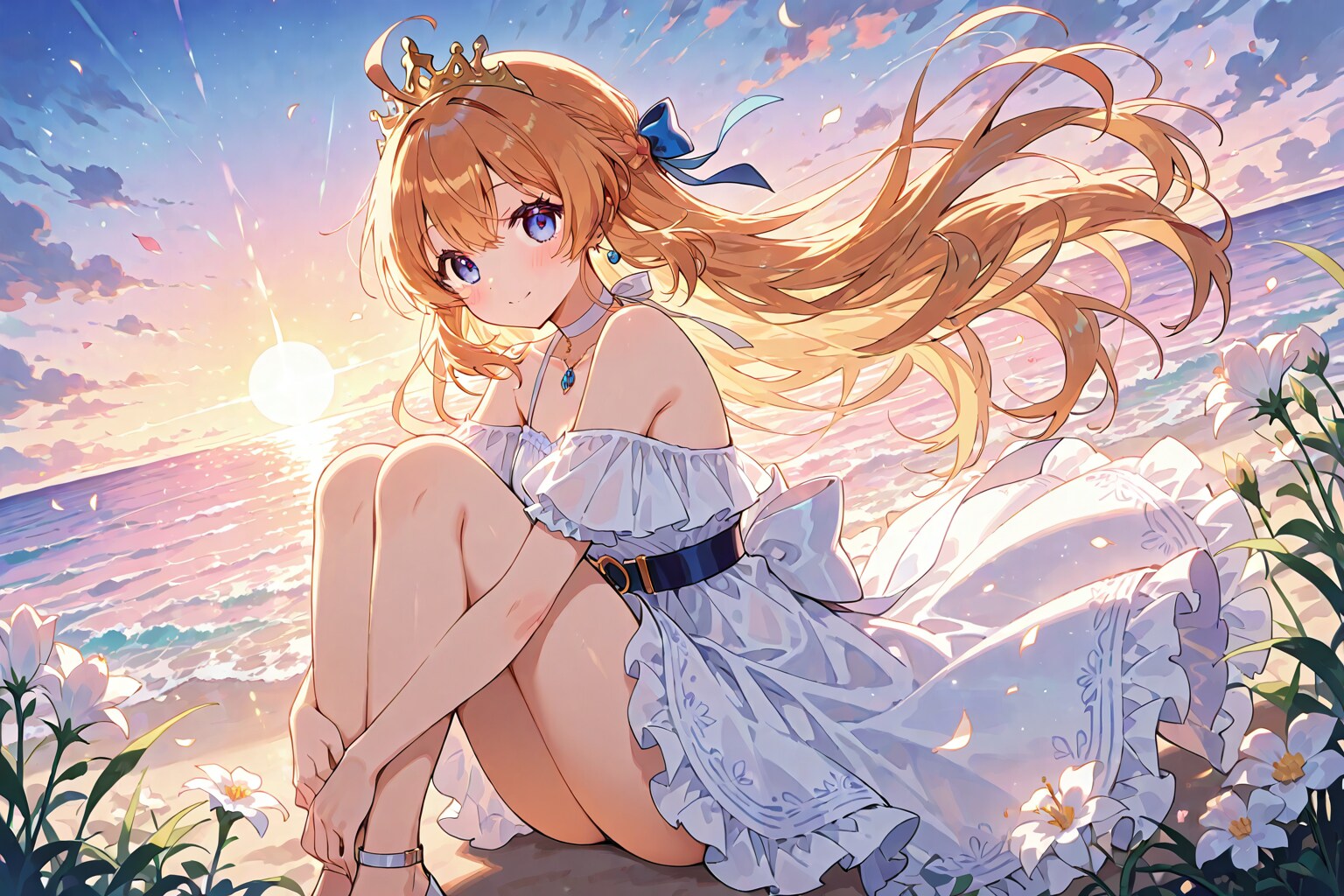 この夕陽だけで疲れが消えていくね