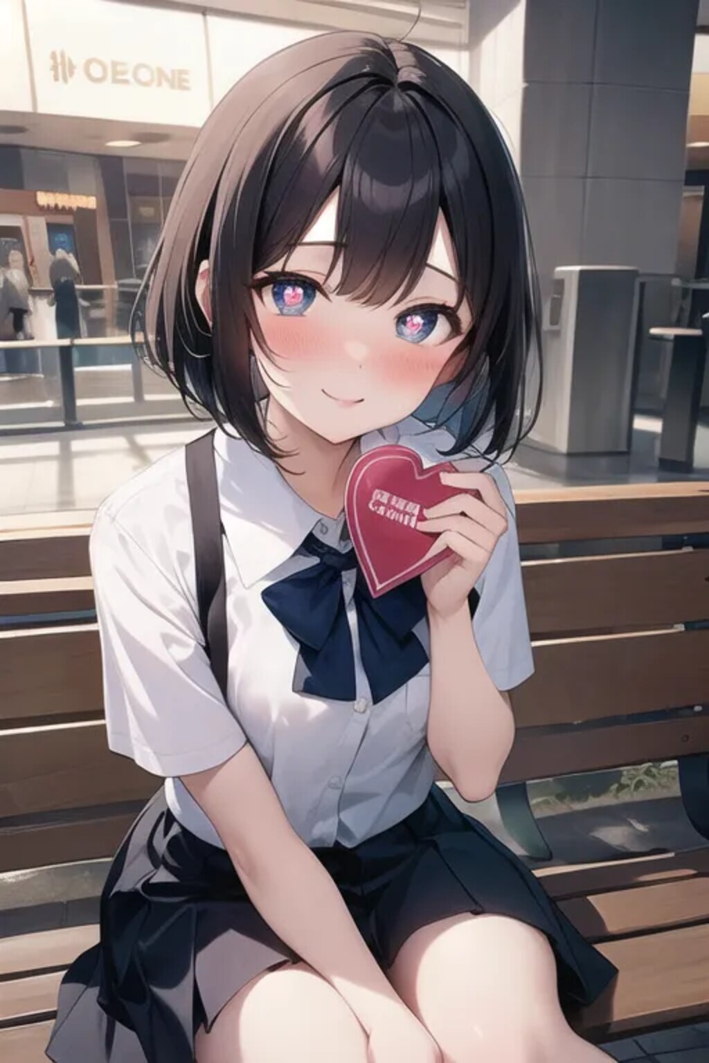 これ持って一緒に写真撮ろ？