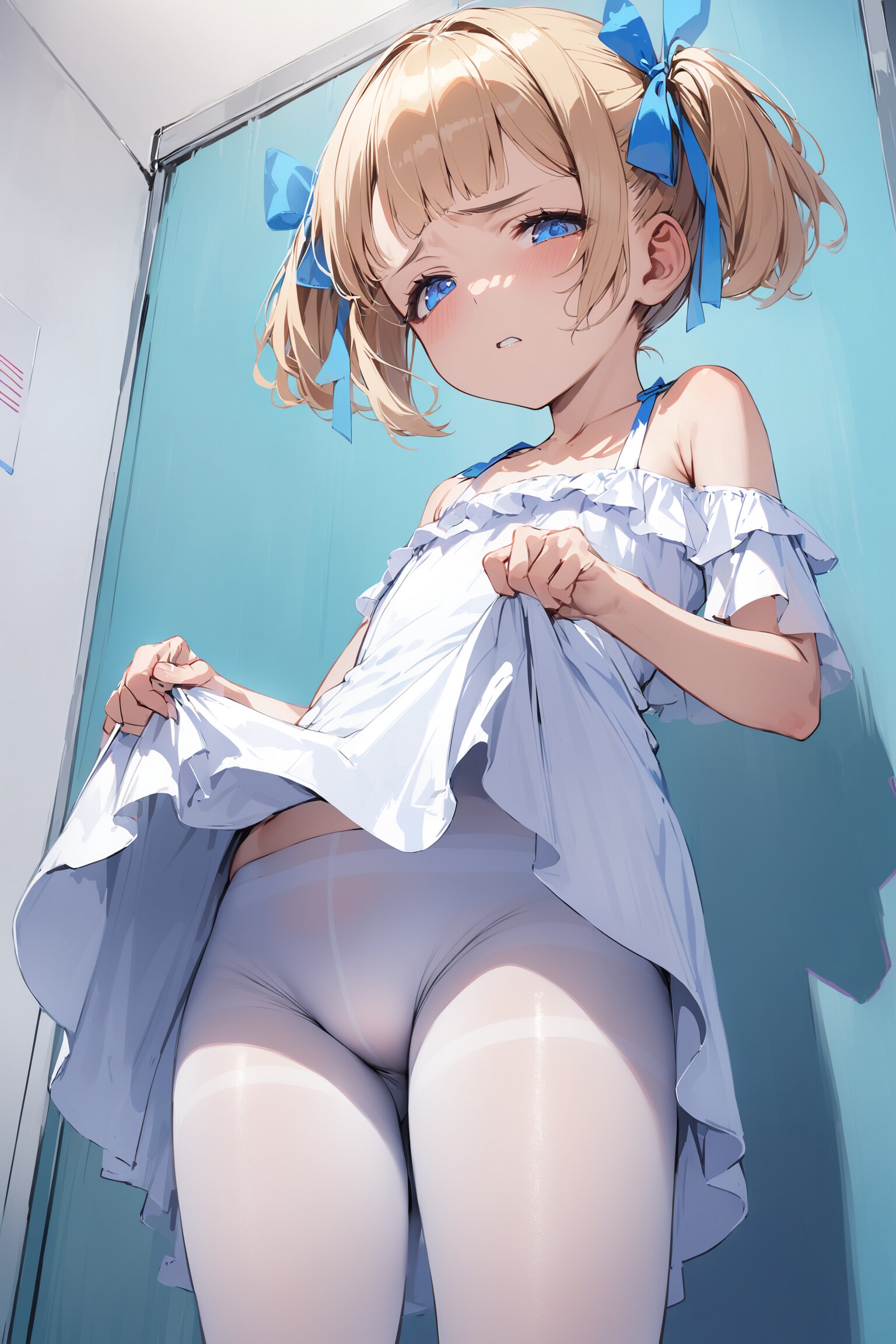 見下しおぱんつ 白タイツ