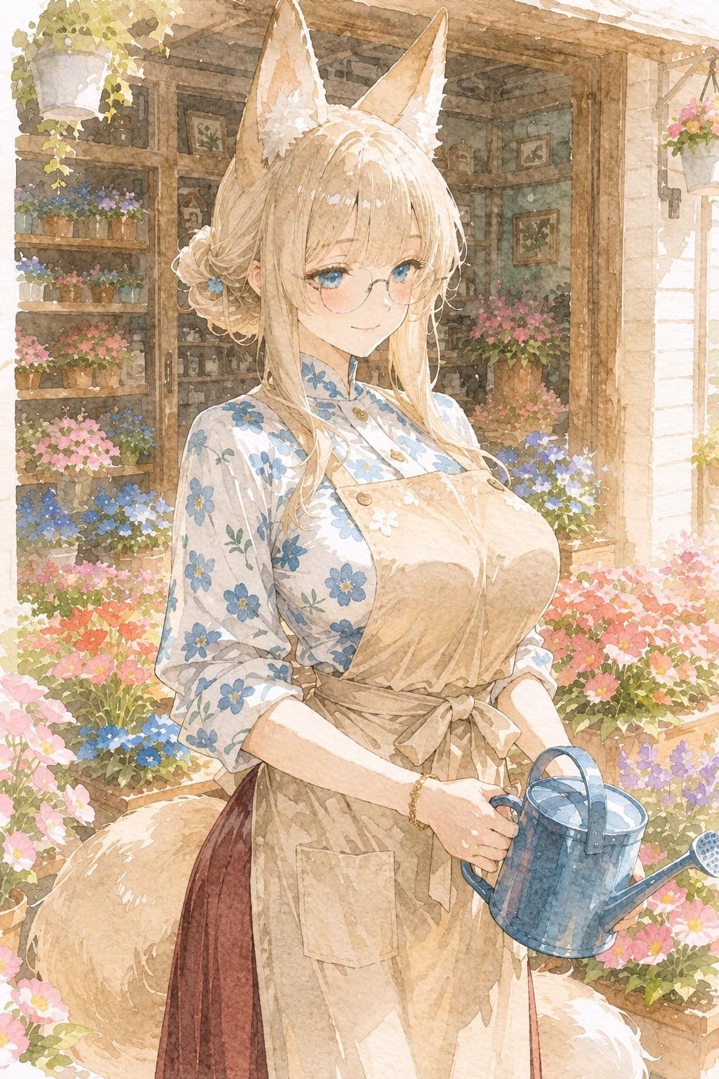 キツネ耳 02 +水彩