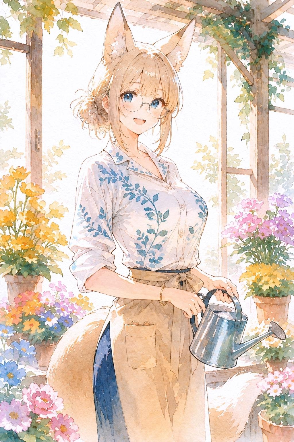 キツネ耳 02 +水彩