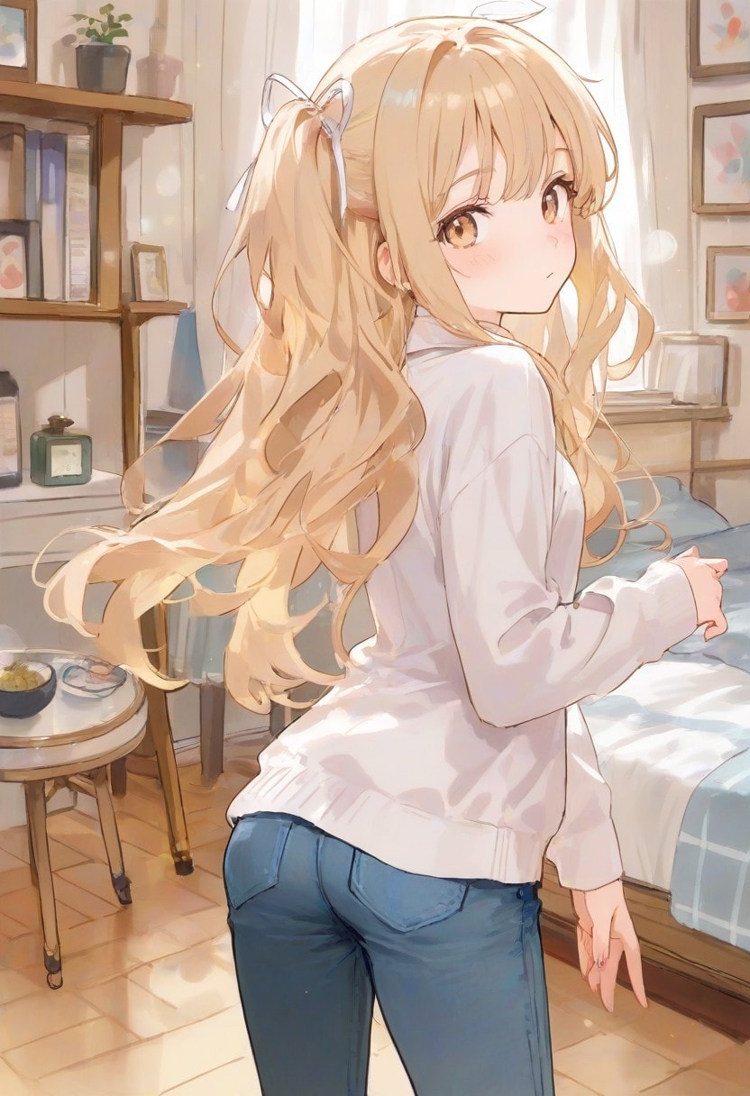 少女の部屋(水彩タッチ)(128)