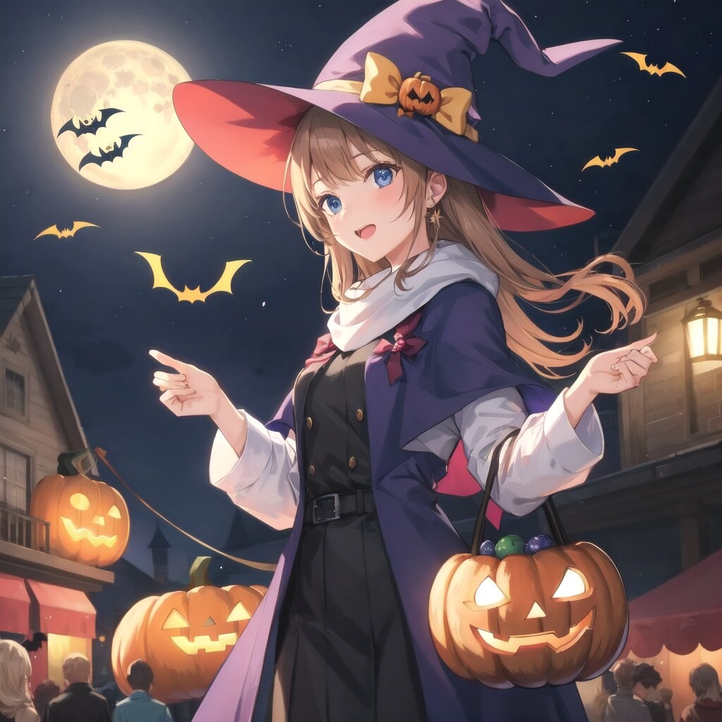 V4B　ハロウィン　魔法使い見習い | の人気AIイラスト・グラビア