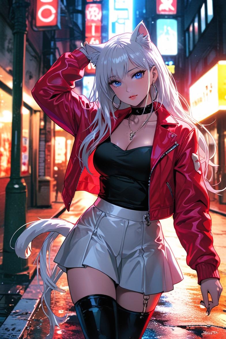 夜の猫耳娘