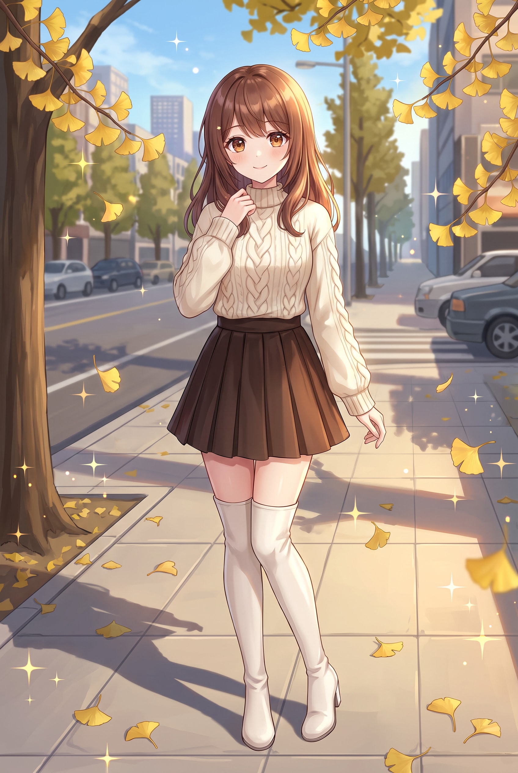 秋暁銀杏街 | の人気AIイラスト・グラビア