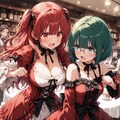東洋〇産バトル！！ボツ画　　　　　　　　　　　　　　　　　　　❤️赤いきつね娘ちゃん ｖｓ 💚緑のたぬき嬢 🐾 6枚目
