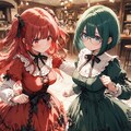 東洋〇産バトル！！ボツ画　　　　　　　　　　　　　　　　　　　❤️赤いきつね娘ちゃん ｖｓ 💚緑のたぬき嬢 🐾 10枚目