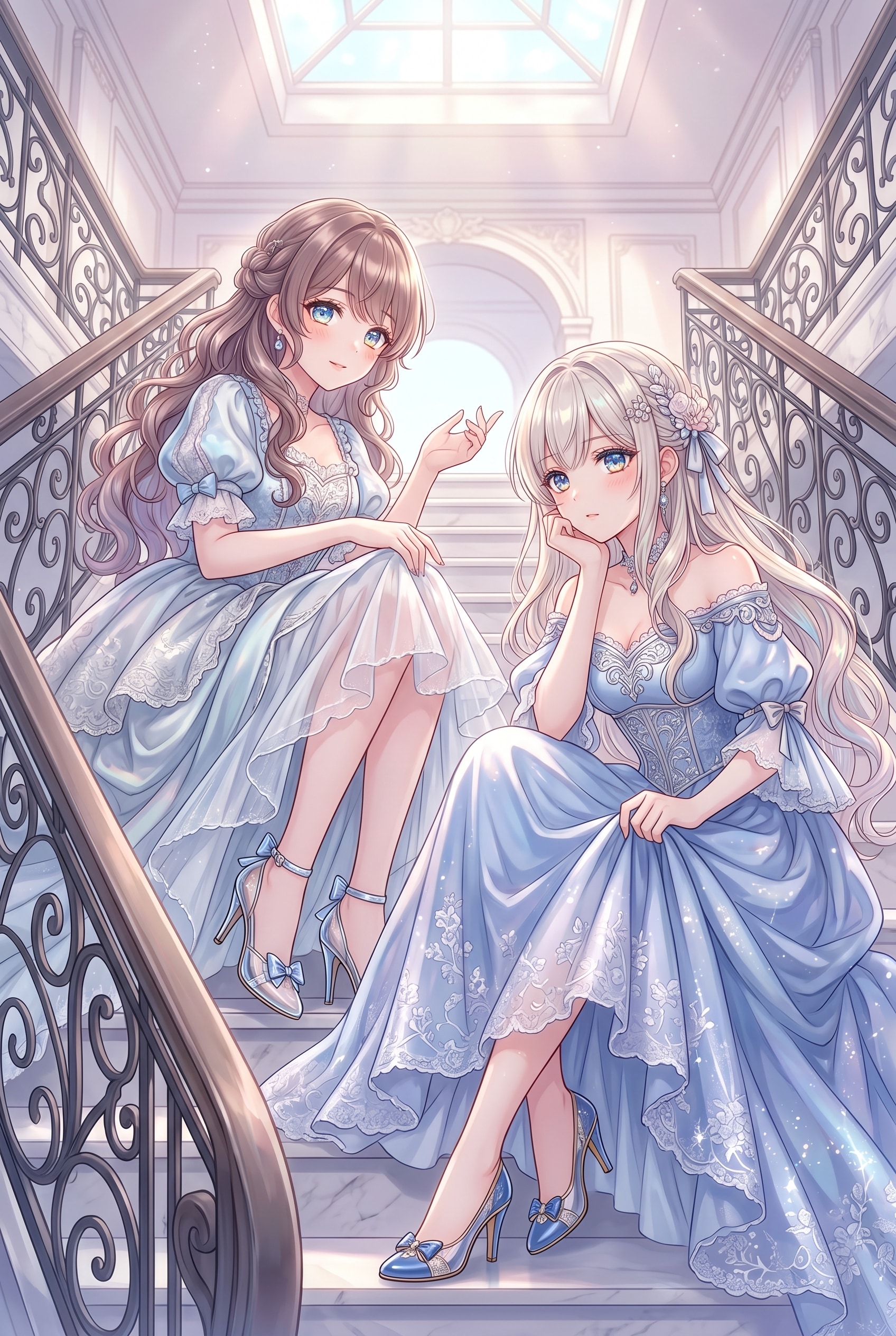 青き階段の優雅な囁き | の人気AIイラスト・グラビア