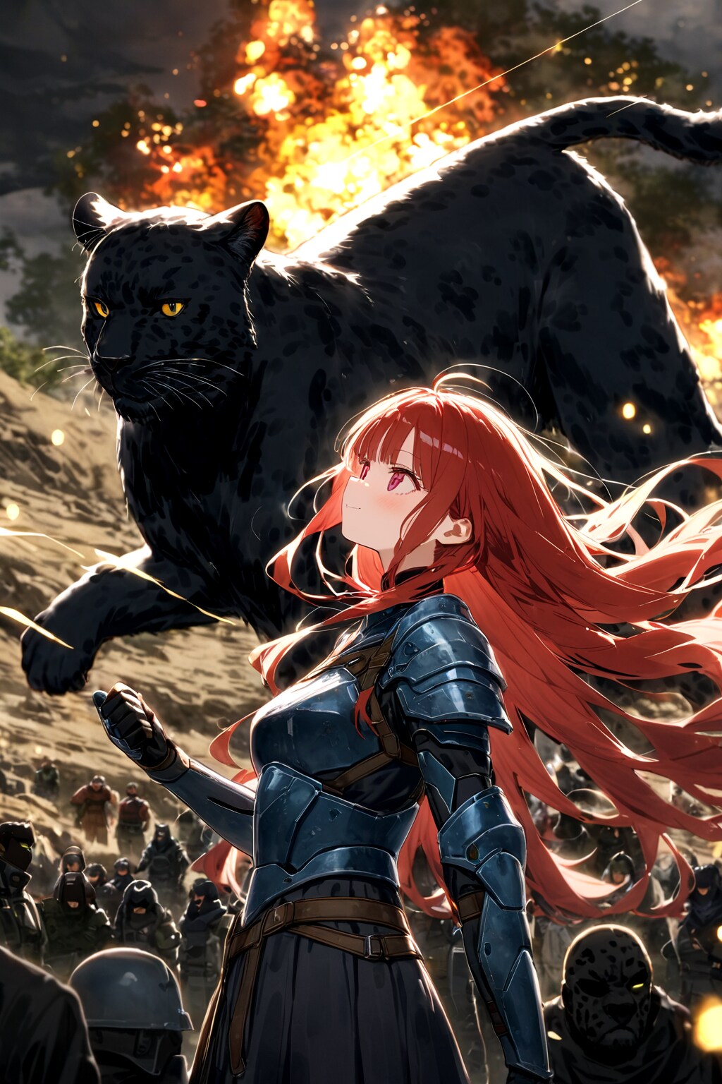 戦うヒロイン〜黒豹添え | の人気AIイラスト・グラビア