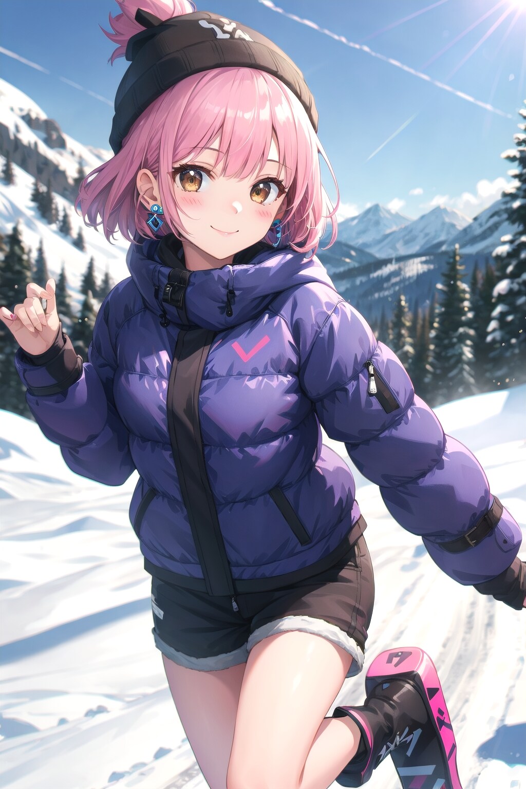 ねぇねぇ、一緒に滑ろ♪