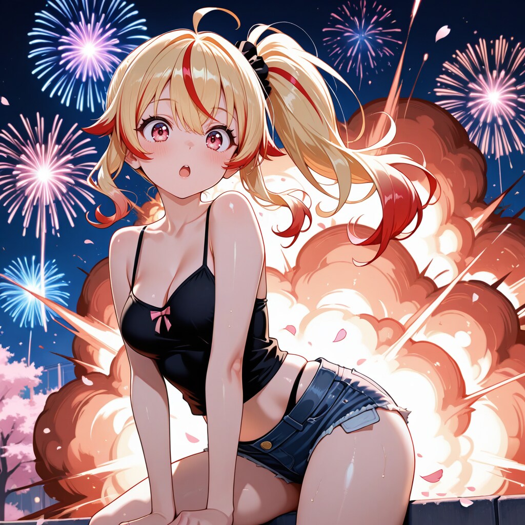 桜と花火と大爆発