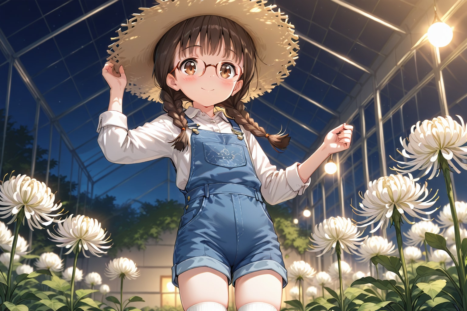 【画像は大嘘】電照菊と委員長ちゃん | の人気AIイラスト・グラビア