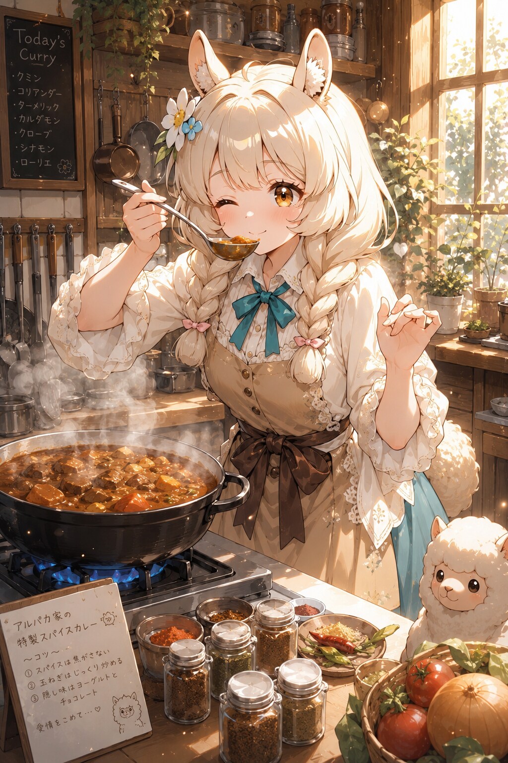 アルパカちゃん特製スパイスカレー | の人気AIイラスト・グラビア