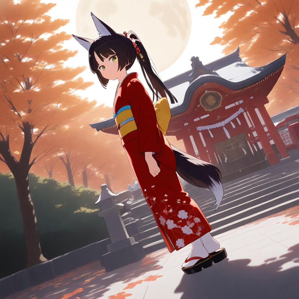 きつね耳になったくるみ