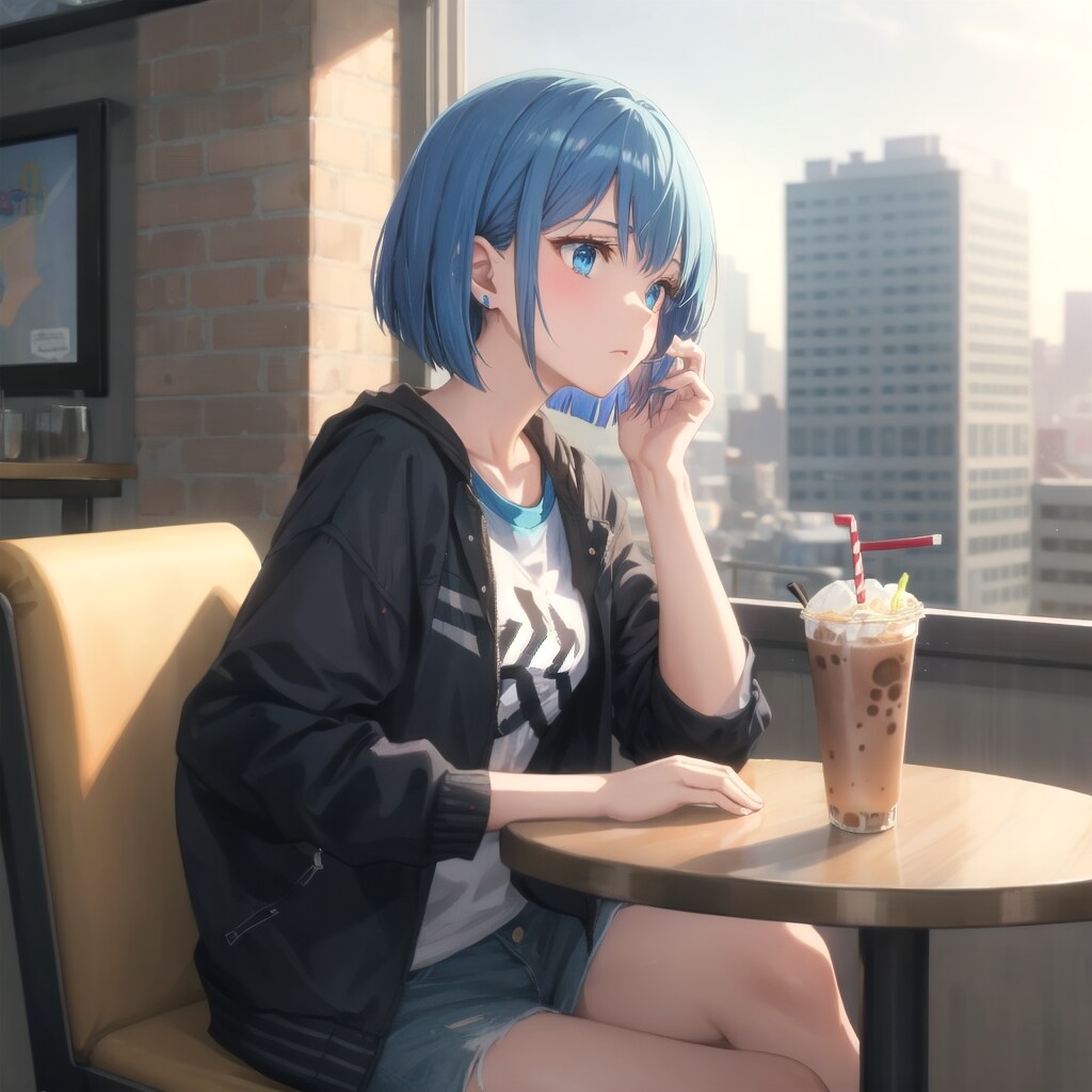 カフェでのひととき | の人気AIイラスト・グラビア