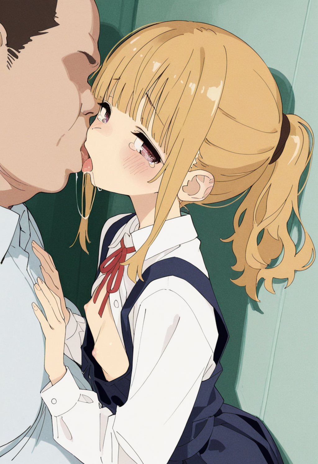 そろそろやめないと遅刻しちゃうよぅ、汚とうさん　の図