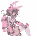 pink bunny diver girl sci-fi mode 兎潜水隊 6枚目