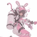 pink bunny diver girl sci-fi mode 兎潜水隊 5枚目
