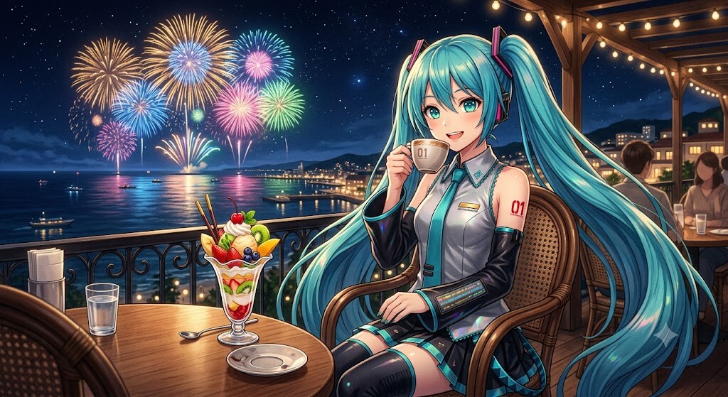 花火の見えるレストラン
