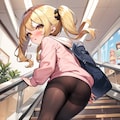 パンチラは嫌だからスカート押さえながら登る少女 4枚目