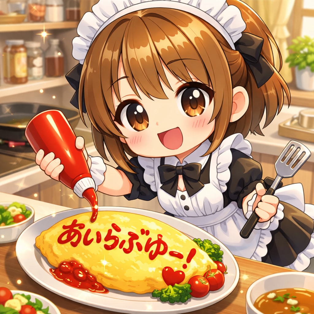 かわいいメイドと愛のオムライス | の人気AIイラスト・グラビア