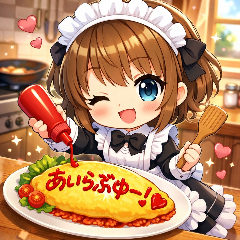 かわいいメイドと愛のオムライス