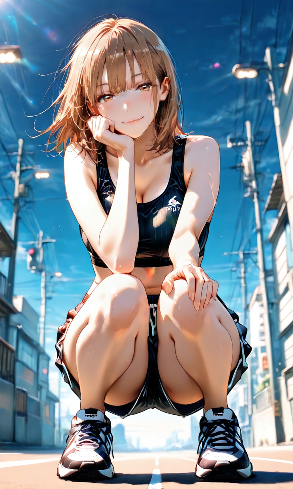 鹿野千夏、走り込みの後で汗だくのまま緩む努力家の笑顔
