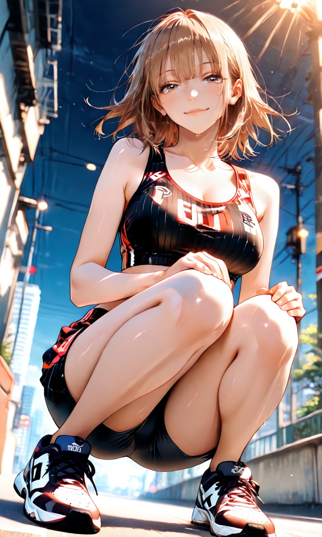 鹿野千夏、走り込みの後で汗だくのまま緩む努力家の笑顔