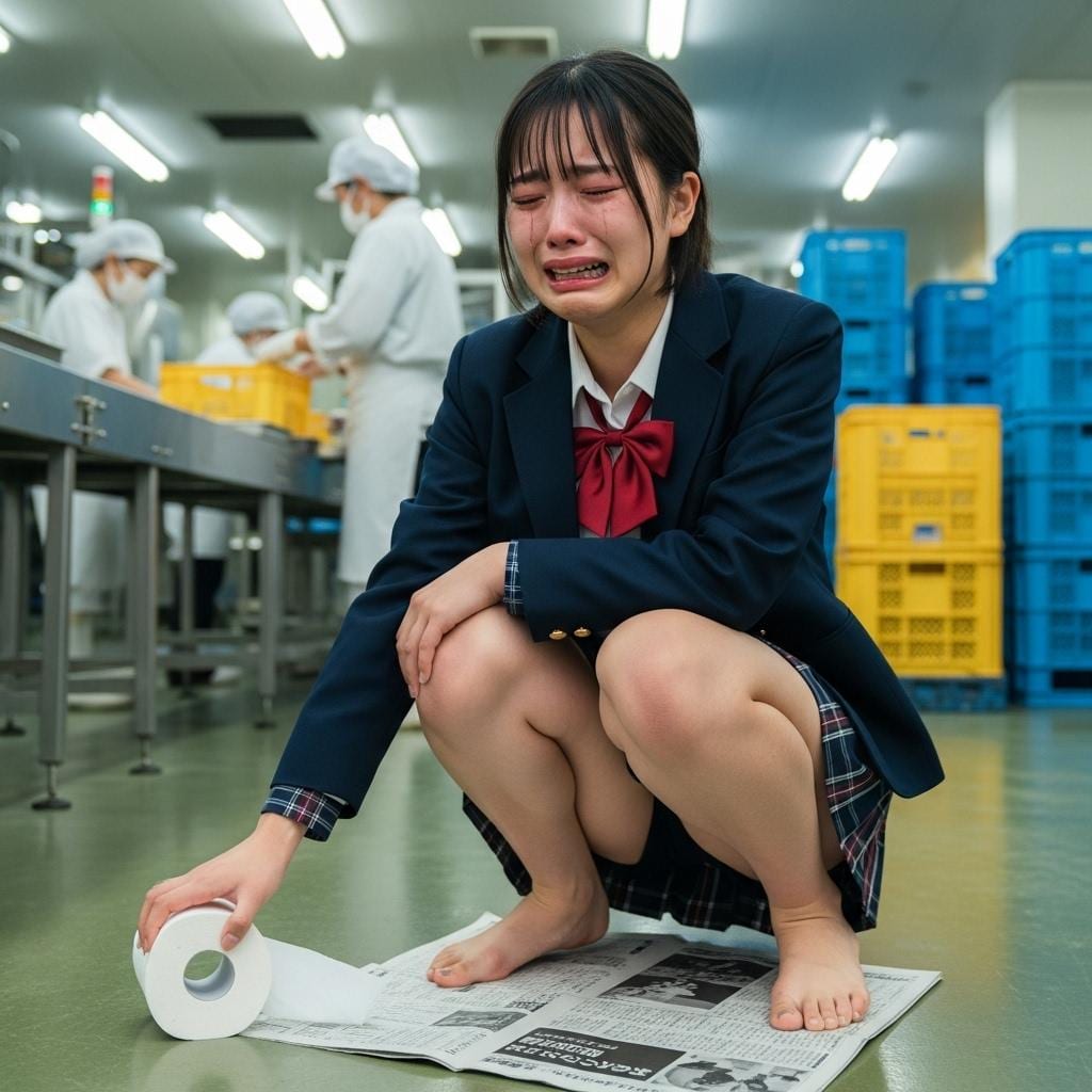 給食室の熱気と湯気：羞恥に濡れる素顔