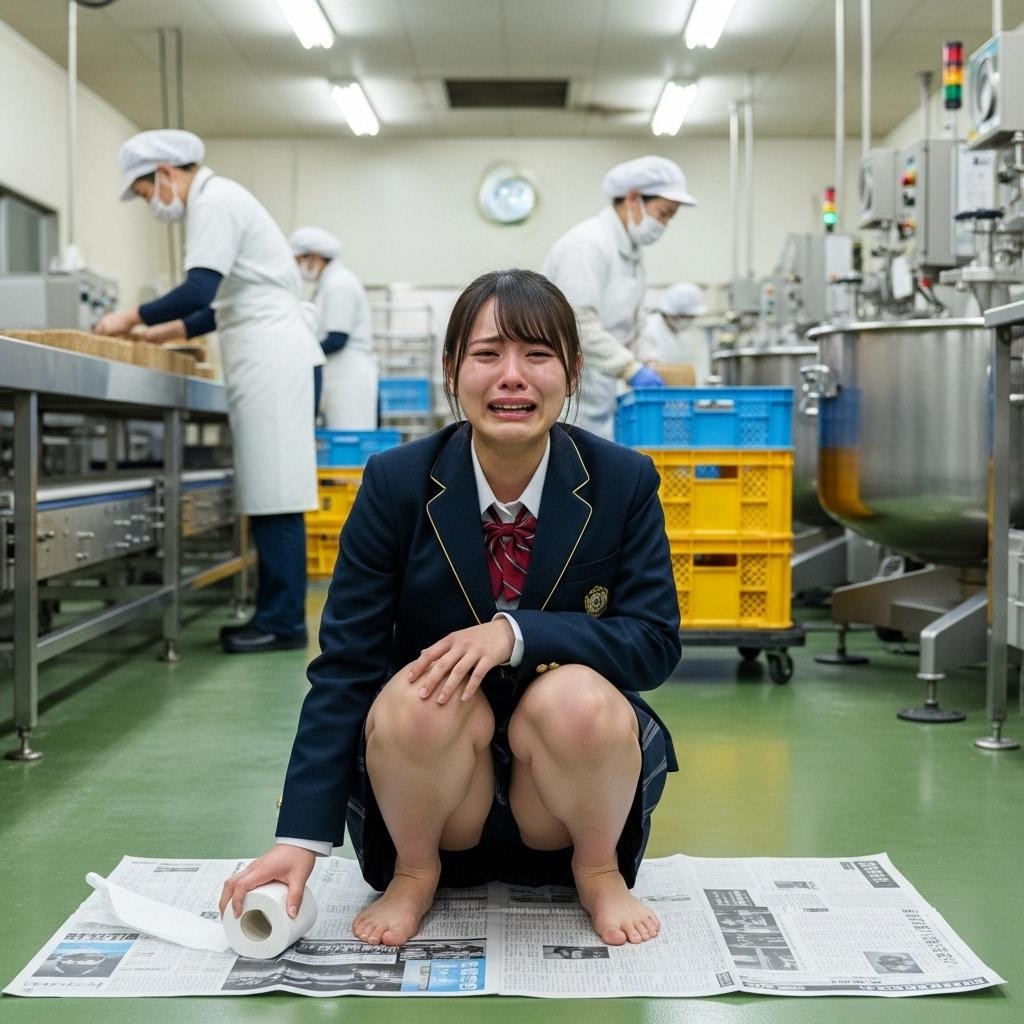 給食室の熱気と湯気：羞恥に濡れる素顔