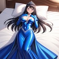 青お姫様ドレス寝そべり 3枚目
