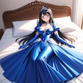 青お姫様ドレス寝そべり 2枚目