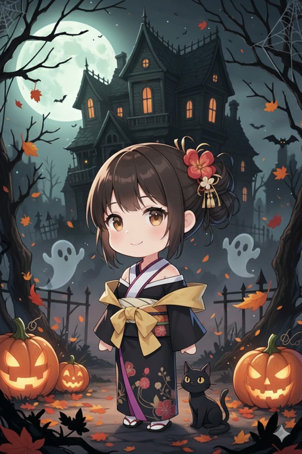 【累計37000いいね記念】うちの子ハロウィンのちびキャラ風