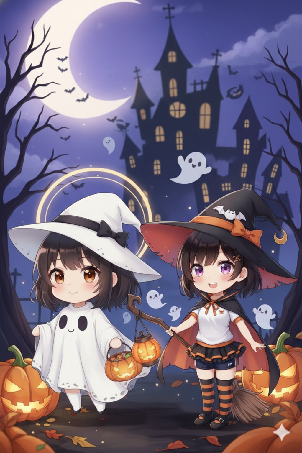【累計37000いいね記念】うちの子ハロウィンのちびキャラ風