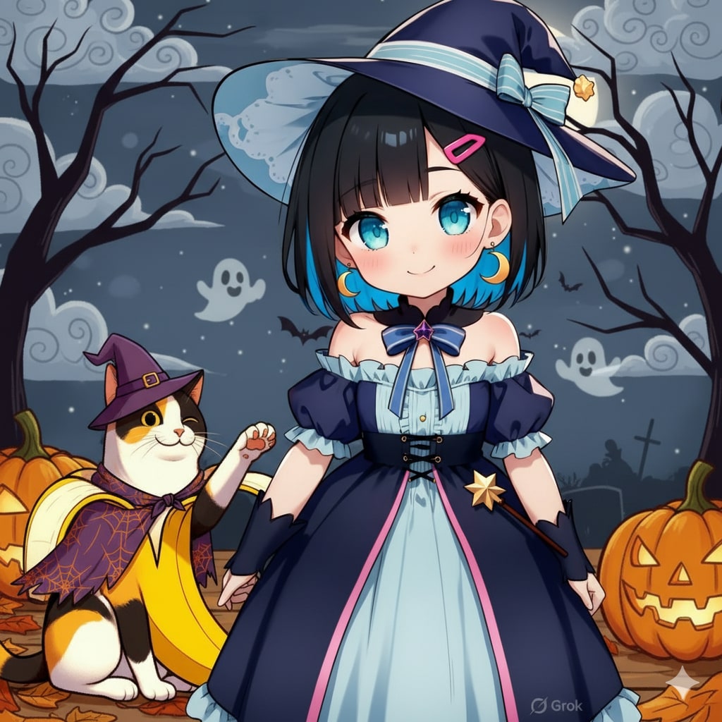 【累計37000いいね記念】うちの子ハロウィンのちびキャラ風