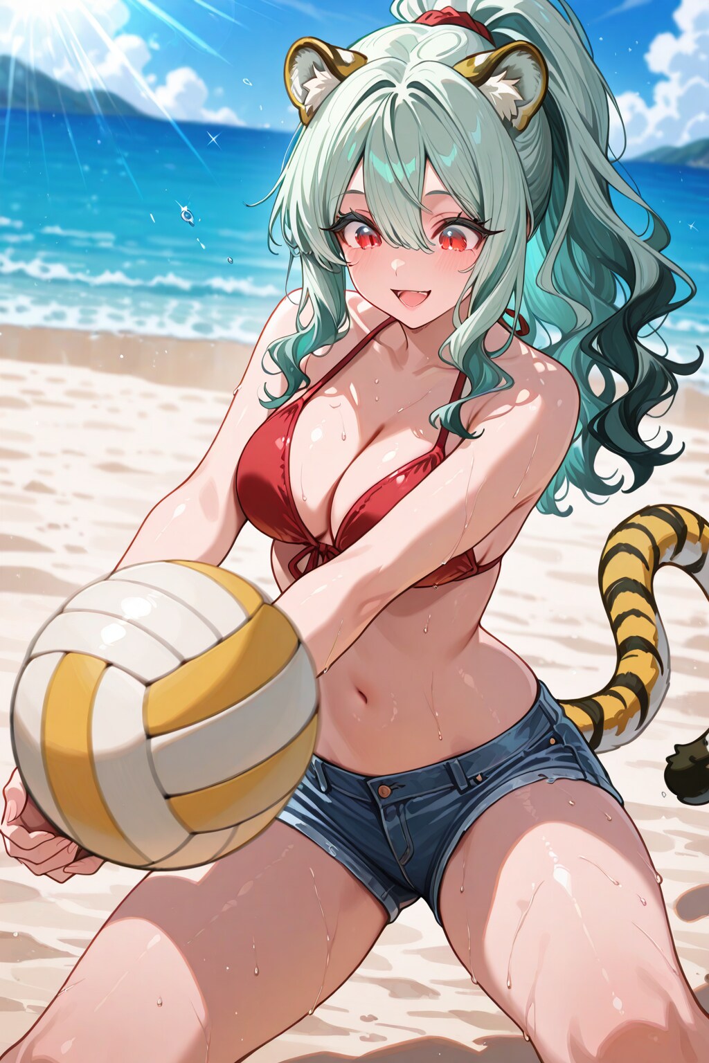 みんな～ビーチバレーしよ～