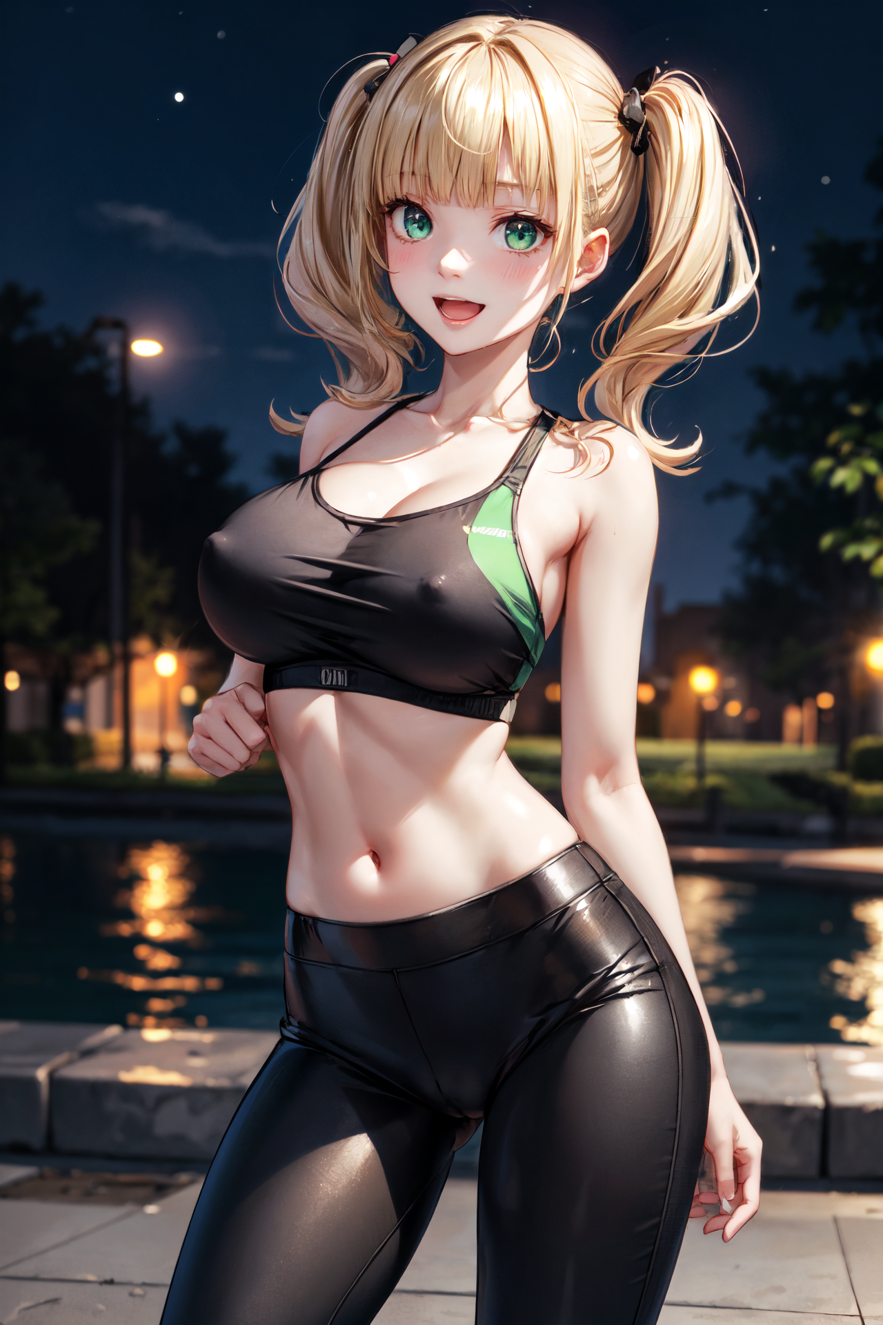 金髪ツインテ ジョギング