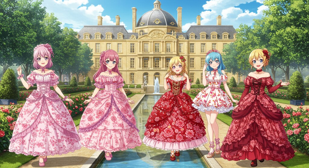 アニメキャラとベルサイユ宮殿